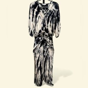 Young Fabulous & Broke Tie-Dye Wide Leg Matching Set – Size S – Navy/Cream